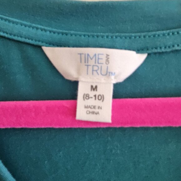 Time and Tru Sleeveless Top with Knot Front, Teal, Sz M (8-10) - Picture 5 of 5